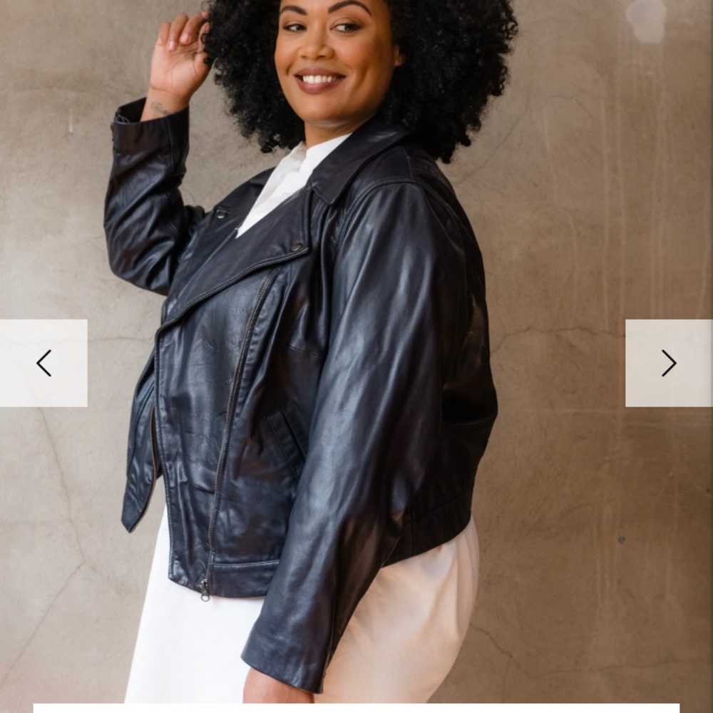 Able Maha Leather Biker Jacket - 100% genuine lamb leather - 2X